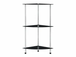 Clicnbuy Estantería 3 niveles cristal templado 30x30x67 cm Negro