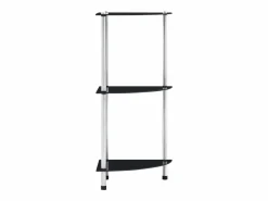 Clicnbuy Estantería 3 niveles cristal templado 30x30x67 cm Negro