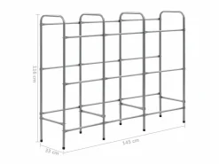 Estantería almacenaje para 9 cajas acero 145x33x116 cm ES963189 Plateado