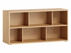 Hot Miliboo Estantería baja acabado de madera clara de roble 140 cm EPURE Marru00f3n