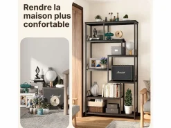 Best Estantería Bealife de Almacenamiento 7 Niveles con Estructura Metálica y Patas Ajustables 100 x 30 x 180 cm Librería