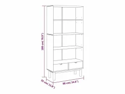 vidaxl Estantería con 2 cajones OTTA madera maciza de pino marrón