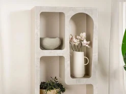 New Vente-unique Estantería con 5 compartimentos - Efecto mármol - LUELA Gris