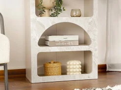 New Vente-unique Estantería con 5 compartimentos - Efecto mármol - LUELA Gris