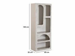 New Vente-unique Estantería con 5 compartimentos - Efecto mármol - LUELA Gris