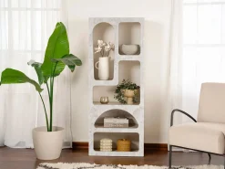 New Vente-unique Estantería con 5 compartimentos - Efecto mármol - LUELA Gris