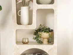 Clearance Vente-unique Estantería con 5 huecos - Efecto mármol - LUELA Beige