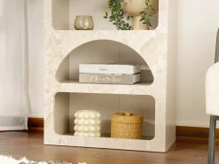 Clearance Vente-unique Estantería con 5 huecos - Efecto mármol - LUELA Beige