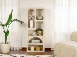 Clearance Vente-unique Estantería con 5 huecos - Efecto mármol - LUELA Beige