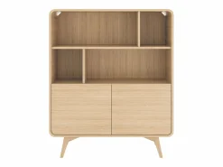 Vente-unique Estantería con 2 puertas y 4 estantes - Natural - JALEMO Color natural claro