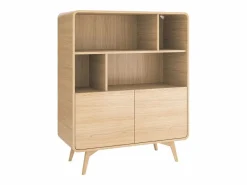 Vente-unique Estantería con 2 puertas y 4 estantes - Natural - JALEMO Color natural claro