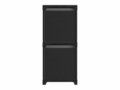 Clicnbuy Estantería de 4 cubos con cajas de tela negra 69x30x72,5 cm