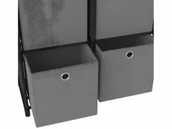 Clearance Clicnbuy Estantería de 5 cubos con cajas tela negra 103x30x72,5 cm Negro