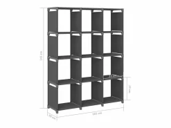Estantería de 12 cubos de tela 103x30x141 cm Estantería