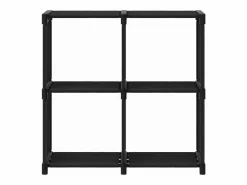 New Estantería de 4 cubos de tela negra 69x30x72,5 cm Estantería