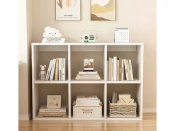 Hot ESTANTERÍA DE 6 ESTANTES PARA LIBROS ARMARIO ABIERTO MODERNO LOFT 100x67x30 cm Blanco