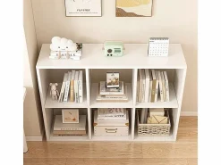 Hot ESTANTERÍA DE 6 ESTANTES PARA LIBROS ARMARIO ABIERTO MODERNO LOFT 100x67x30 cm Blanco
