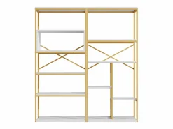 Online Estantería de 160 x 29,5 x 180 cm - Metal y MDF - Dorado y Estantería