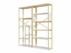 Online Estantería de 160 x 29,5 x 180 cm - Metal y MDF - Dorado y Estantería