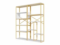Online Estantería de 160 x 29,5 x 180 cm - Metal y MDF - Dorado y Estantería