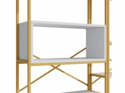 Online Estantería de 160 x 29,5 x 180 cm - Metal y MDF - Dorado y Estantería