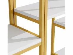 Online Estantería de 160 x 29,5 x 180 cm - Metal y MDF - Dorado y Estantería