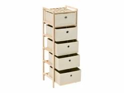 vidaxl Estantería de almacenaje 5 cestas de tela madera de cedro