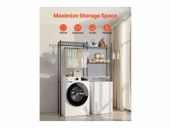 Best Estantería de Almacenamiento SucceBuy, para Lavadora y Secadora, 5 Niveles, Negro
