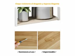 New Estantería de Cocina Unidad de Cocina Alta con estantes de Almacenamiento, Marco de Metal , Estante Industrial para microondas 50x30x100 Cm, Col Blanco