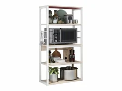 Hot Estantería de Cocina, Unidad de Cocina Alta con estantes de Almacenamiento, Marco de Metal , Estante Industrial para microondas 50x30x130 Cm Mueble Camarera