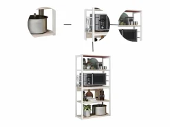 Hot Estantería de Cocina, Unidad de Cocina Alta con estantes de Almacenamiento, Marco de Metal , Estante Industrial para microondas 50x30x130 Cm Mueble Camarera