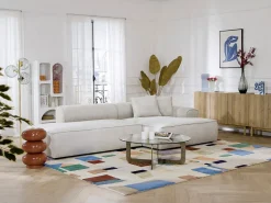 Vente-unique Estantería de diseño con 5 huecos - - LUELA Blanco