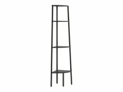 New Clicnbuy Estantería de esquina de 4 niveles negra 45,5x31,5x150 cm Negro