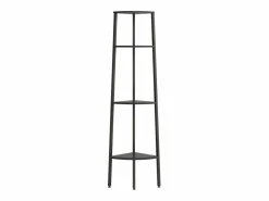 New Clicnbuy Estantería de esquina de 4 niveles negra 45,5x31,5x150 cm Negro