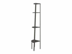 New Clicnbuy Estantería de esquina de 4 niveles negra 45,5x31,5x150 cm Negro