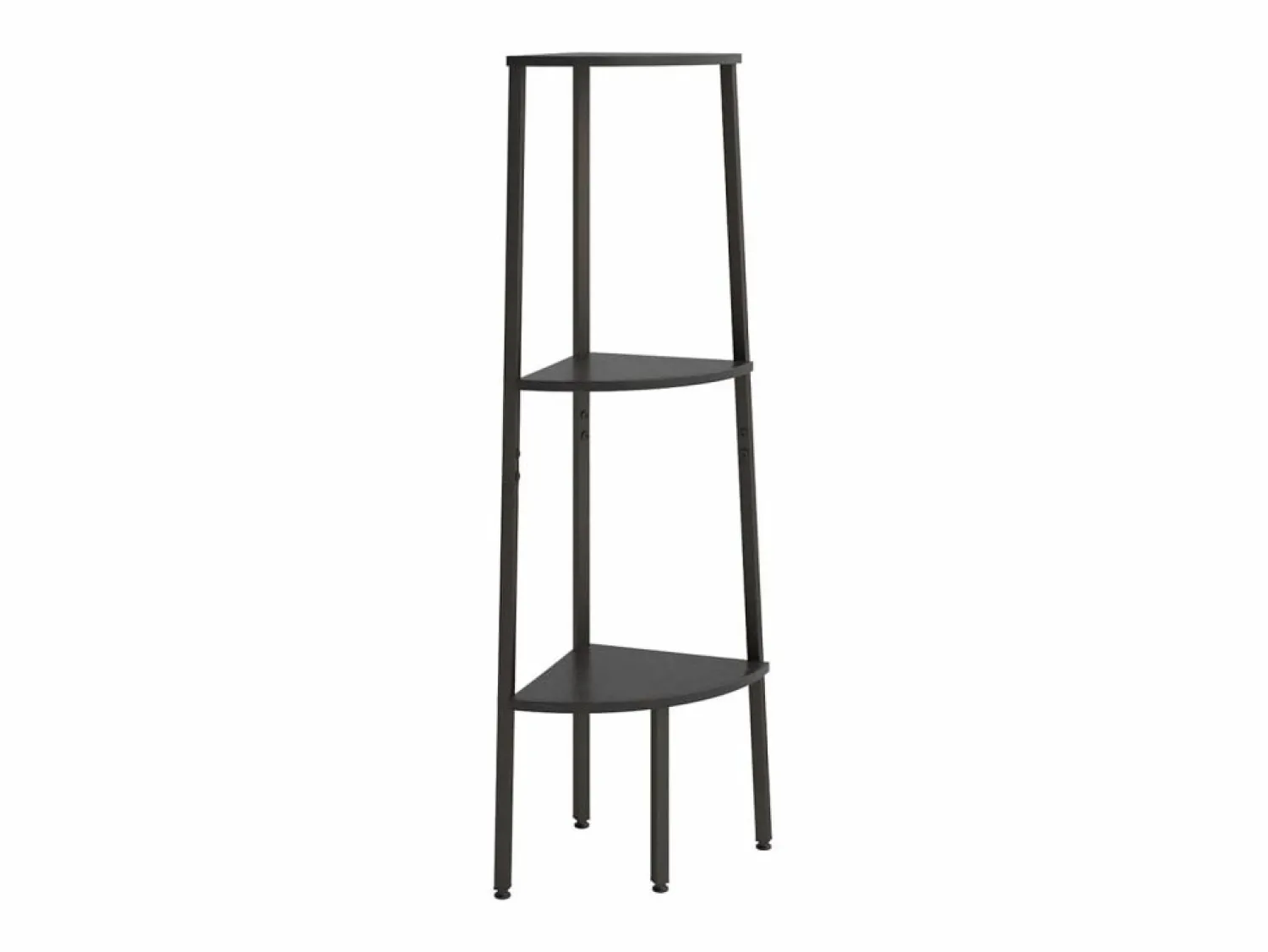 Clicnbuy Estantería de esquina de 3 niveles negra 45,5x31,5x120 cm