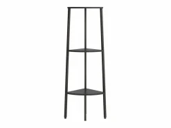 Clicnbuy Estantería de esquina de 3 niveles negra 45,5x31,5x120 cm