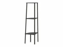 Clicnbuy Estantería de esquina de 3 niveles negra 45,5x31,5x120 cm