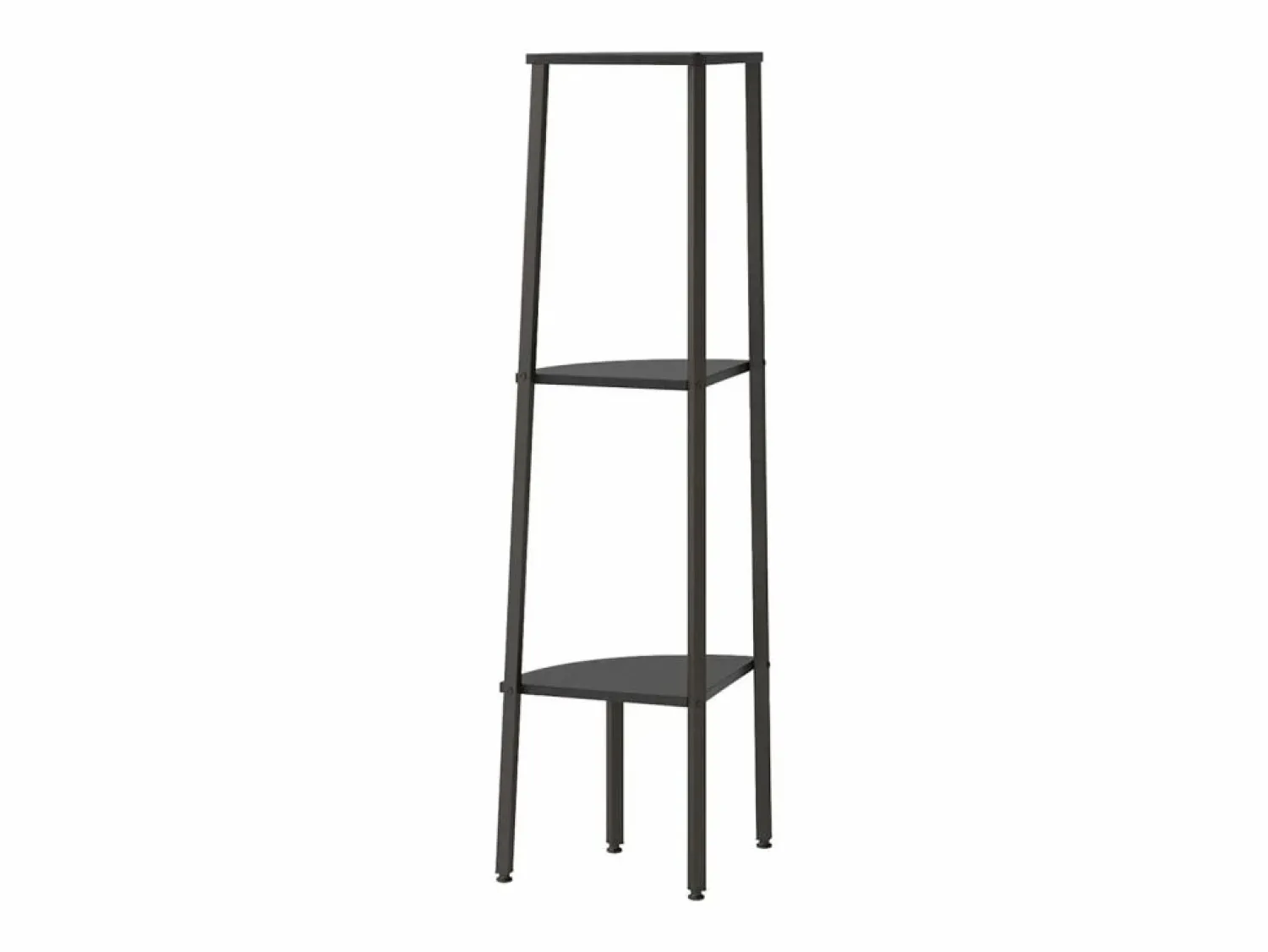 Clicnbuy Estantería de esquina de 3 niveles negra 45,5x31,5x120 cm