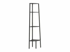 Estantería de esquina de 4 niveles negra 45,5x31,5x150 cm ES866254