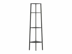 Estantería de esquina de 4 niveles negra 45,5x31,5x150 cm ES866254