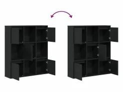Discount Clicnbuy Estantería de madera de ingeniería roble 89x24x101,5 cm Negro