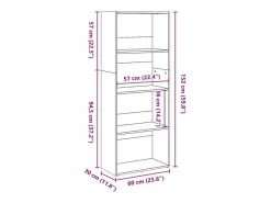 Hot Clicnbuy Estantería de madera de ingeniería blanca 60x30x152 cm Blanco