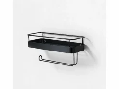 Online Estantería de metal con portarrollos de cocina Toon - Negro