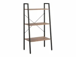 Clicnbuy Estantería de pie 3 baldas marrón oscuro y negro 56x35x108 cm