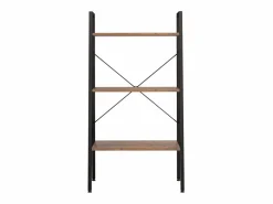 Clicnbuy Estantería de pie 3 baldas marrón oscuro y negro 56x35x108 cm