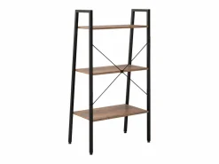 Clicnbuy Estantería de pie 3 baldas marrón oscuro y negro 56x35x108 cm