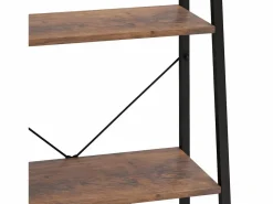 Clicnbuy Estantería de pie 3 baldas marrón oscuro y negro 56x35x108 cm