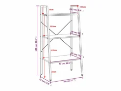 Sale Clicnbuy Estantería de pie 3 baldas marrón claro y negro 56x35x108 cm Marru00f3n
