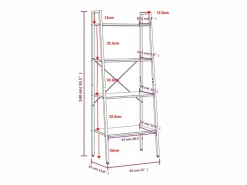 Discount Clicnbuy Estantería de pie 4 baldas marrón claro y negro 56x35x140 cm Marru00f3n